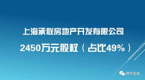 上海承联房地产开发2450万元股权占比49拍卖公告